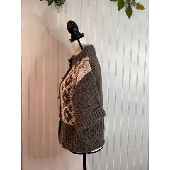 Elsamanda Wool Blend Cardigan Sweater With Toggle Closure Sz M Made in Italy - Picture 3 of 16